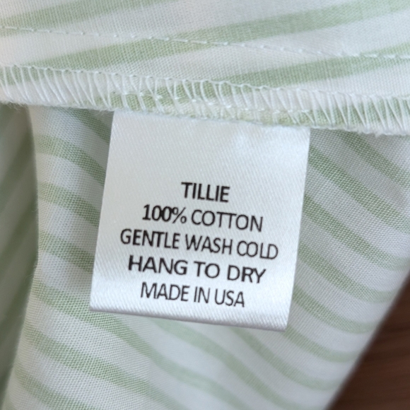 NWT Tillie Cocoanut Dress Seagrape Green Stripe Medium Midi Sundress Made In US - Picture 6 of 8